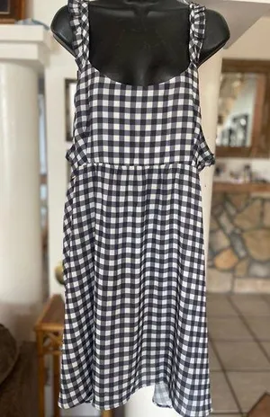 boohoo Ruffle Strap Gingham Smock Dress size 18 thumbnail 1