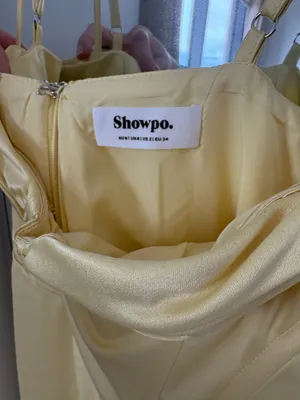 Showpo Yellow satin formal dress thumbnail 4