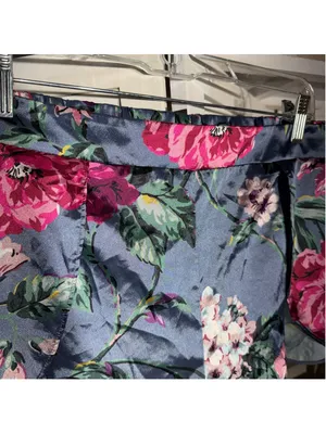 Victoria's Secret satin floral shorts pj bottom sexy boho fairy festival sz L thumbnail 11