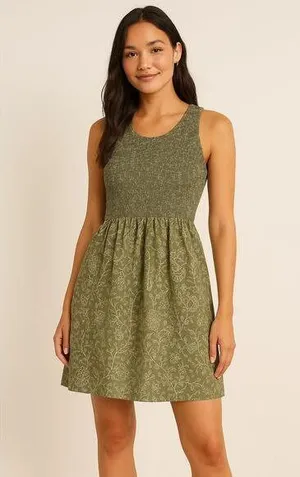 Abercrombie and Fitch Smocked Cotton Floral Dress - Size M thumbnail 1