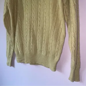 Vintage Greenwich L Cashmere Cream Sweater Cable Knit Fisherman Quiet Luxury thumbnail 3