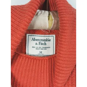 Abercrombie & Fitch Orange Turtleneck Sweater Vest Size M Knit Fall Layering thumbnail 4