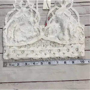 Francesca’s Dina Be Ivory Lace Bralette Size XS thumbnail 8