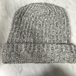 Love your melon 100% cotton beanie cuffed hat black and white knit! thumbnail 3