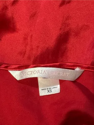 Y2K Vintage Victoria's Secret Red Satin Lace-Trim Chemise thumbnail 6