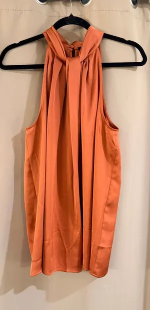 NWT Ann Taylor Sleeveless High-Neck Camisole in Orange thumbnail 1