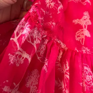 Lulu's Hot Pink Floral Tiered Halter Dress thumbnail 6