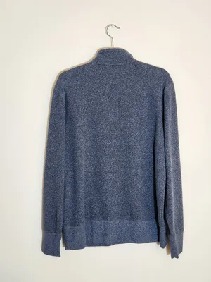 Banana Republic Womens Heather Blue Quarter Zip Pullover Sweater Size Large thumbnail 2