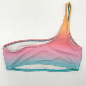 Cabana by Crown Ivy One Shoulder Bikini Top Medium Ombre Rainbow Beachy Indie‎ thumbnail 3