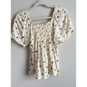 Madewell Seamed‎ Button Down Colorful Floral Confetti Short Sleeve Blouse Small thumbnail 8
