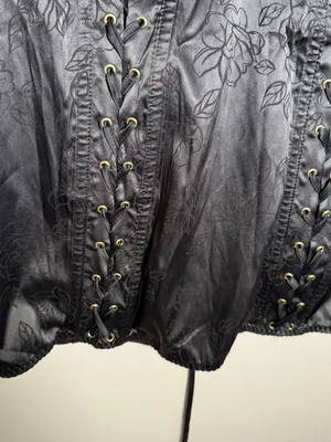 Victoria's Secret Black Lace-Up Bustier Dress with Floral Jacquard Large NWT thumbnail 4