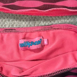 Edikted Pink Black Zebra Mesh 2 Piece Set Crop Top Ruched Mini Skirt Size M Y2K thumbnail 4