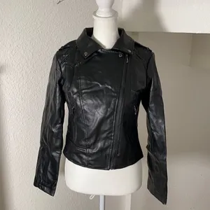 Women’s Black Faux Leather Jacket Small Lil Peep NWT thumbnail 2