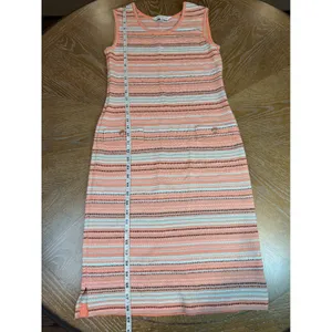 Ming Wang Sleeveless‎ Dress Sheath Stretchy Striped Orange Blue Black Size XS thumbnail 8