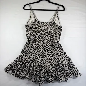Vestique Womens Leopard Animal Print Romper‎ Black White V-Neck Small Boho Chic thumbnail 8