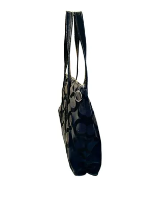 Coach Black Poppy Op Art Glam Tote thumbnail 3