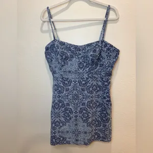 Urban Outfitters‎ After All Corduroy Blue Bustier Mini Dress Size L Boho thumbnail 5