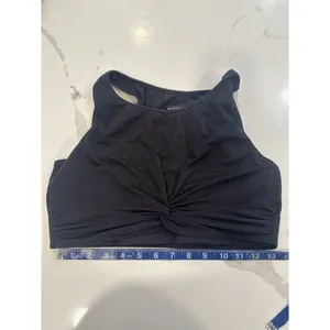 Athleta Women Black Twist Front Crop Top Athletic Top Size Medium T0999 thumbnail 2