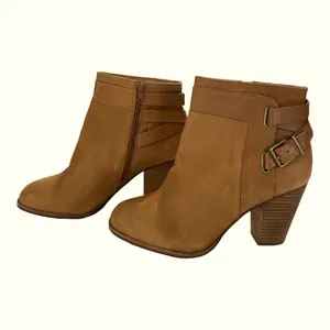 Gianni Bini wedge brown leather strappy wedge boots Size 12M thumbnail 3