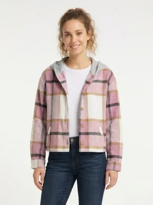 Pink Plaid Hooded Button thumbnail 8