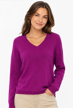 Charter Club Cashmere Charter Club Womens Large V Neck 100% Cashmere Sweater thumbnail 1
