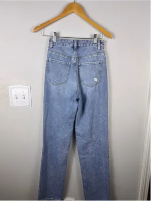 PacSun Los Angeles High Rise Straight Leg Distressed Jeans W Size 24 90s boyfrie thumbnail 5