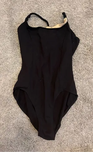 Jozette for Mirella Black leotard with twisted strap detailing thumbnail 1