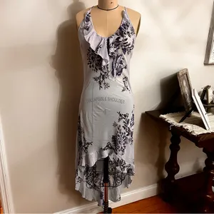 Free People Blue Getting Out Midi Slip Dress Size Medium thumbnail 6