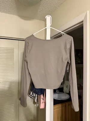 Hollister Grey Long Sleeve Top Crop thumbnail 2