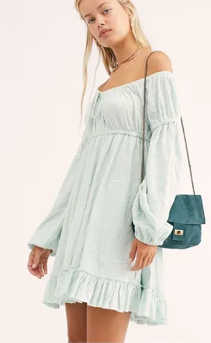 Free People Beach baby love blue Lowry Mini Dress size small thumbnail 1