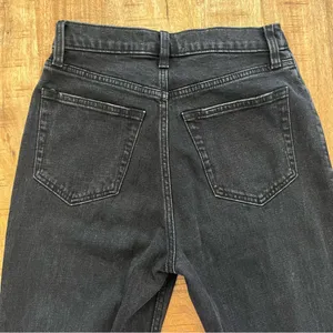 Abercrombie & Fitch‎ Ankle Straight Jeans 27 4 Ultra High Rise Black Distressed thumbnail 4