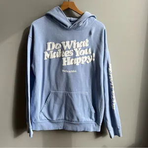 Beach Club HAPPY HOODIE LIGHT BLUE Size Large Do What Makes You Happy thumbnail 4