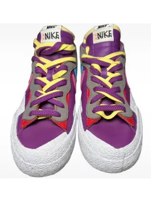 Women's Nike x KAWS Sacai Blazer Low Sneakers Purple Blue Multi-Color thumbnail 3