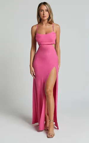 New Showpo Reviena Maxi Dress Cut Out Cowl Neck Dress Size XS thumbnail 3
