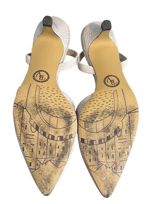 Bella Vita Sarah II Slingback Shoes Faux Natural Snake Kitten Heel Size 7.5M thumbnail 10