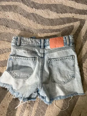 Zara light blue high waisted jean shorts 0 thumbnail 2