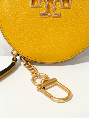 Tory‎ Burch Britten Coin Pouch Key Fob Yellow Bag Mini thumbnail 2