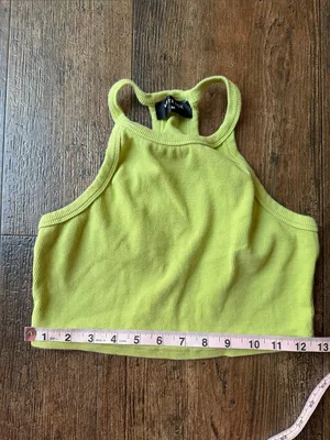 White Fox Boutique Lime Racerback Ribbed Crop Top thumbnail 7