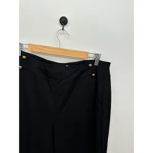 Willit Womens Black Sailor Button‎ Wide Leg Stretch Dress Pants XL High Rise thumbnail 6