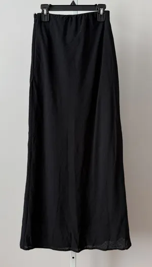 Petal + Pup sz 6 Black‎ 100% Cotton Textured Midi Skirt High Waisted Boho NWOT thumbnail 1