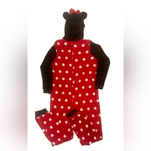 Disney Minnie Mouse‎ Women's Sleepwear PJ Costume Adult One Piece Hood Large thumbnail 2