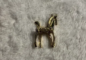 Vintage Horse Brooch Gold thumbnail 2