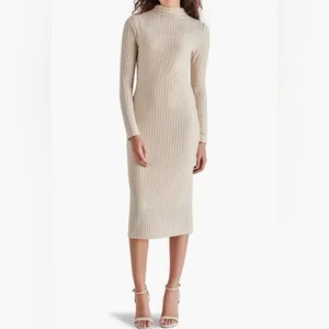 Steve Madden Maya Elegant Cream Long Sleeve Dress thumbnail 5
