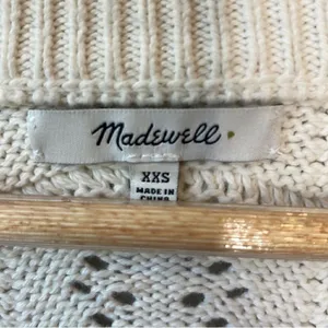 Madewell V-Neck Fringe Cream Sweater thumbnail 8