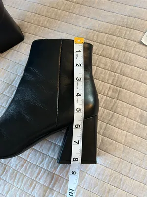 Steve Madden NIX black leather pointed toe retro block heel ankle boots 8.5 thumbnail 14