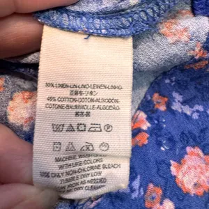 Free‎ People Wildflower Fields Henley Tunic Blouse Blue Floral Size Medium M thumbnail 4