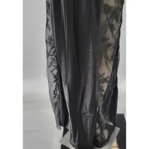 HHQ Maxi Slip Dress Size M Black Satin Lace Trim Spaghetti Strap Sexy NWT thumbnail 14