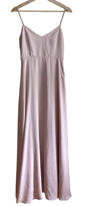 Show me your mumu pink blush v-neck maxi dress side zip women's size small flowy thumbnail 1