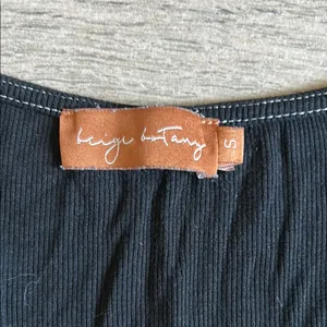Black Long Sleeve Top with White Accents thumbnail 2