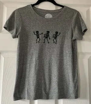 C & C California Gray Short Sleeve T Shirt‎ Skeletons Size XS thumbnail 1